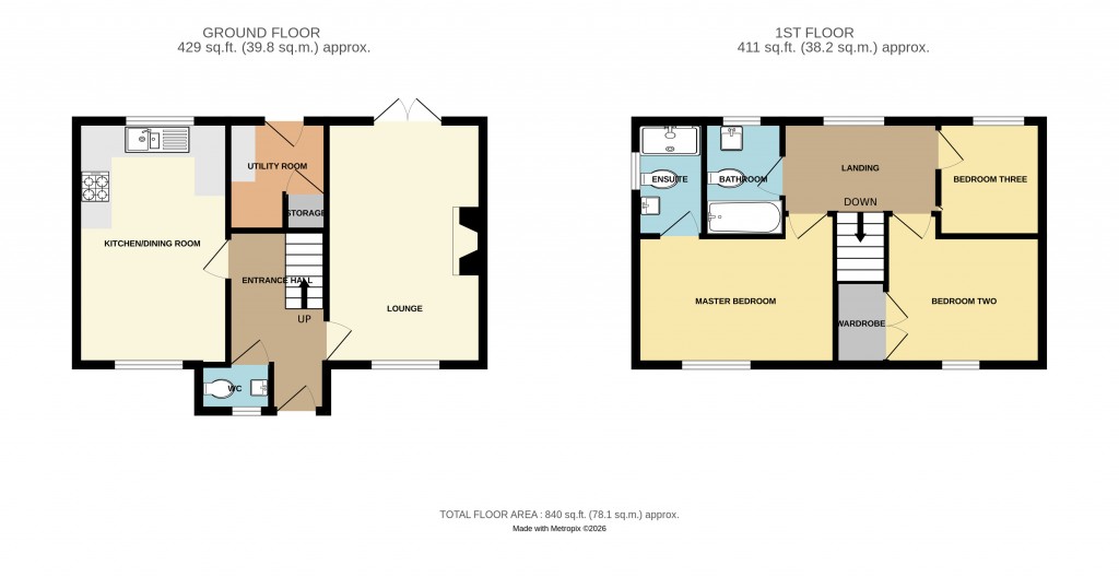 Floorplans For Bronte Drive, Ledbury, Herefordshire