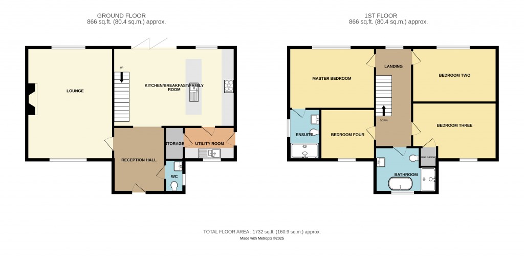 Floorplans For Edwyn Ralph, Bromyard, Herefordshire