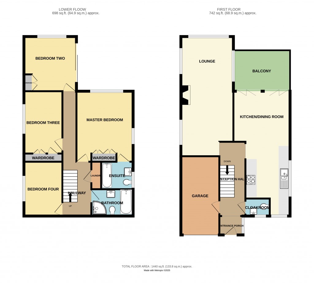 Floorplans For Bank Crescent, Ledbury, Herefordshire