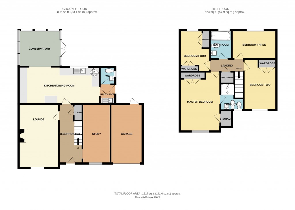 Floorplans For Golding Way, Ledbury, Herefordshire