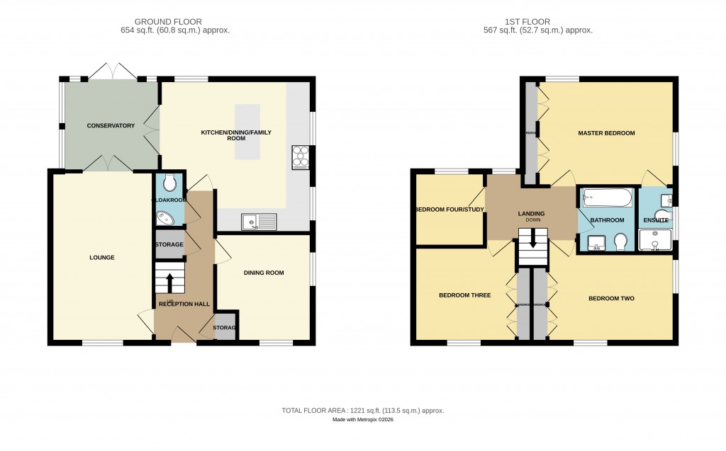 Floorplans For Kipling Road, Ledbury, Herefordshire