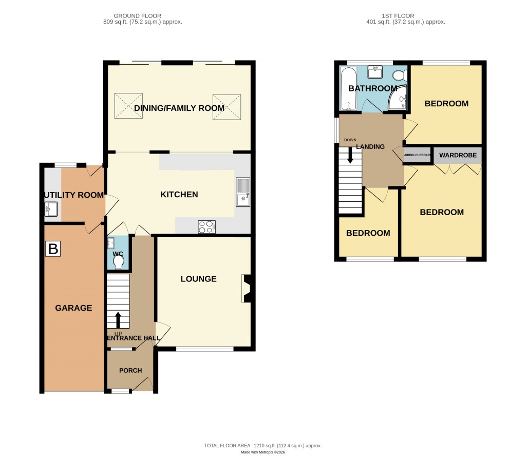 Floorplans For Chestnut Close, Ledbury, Herefordshire